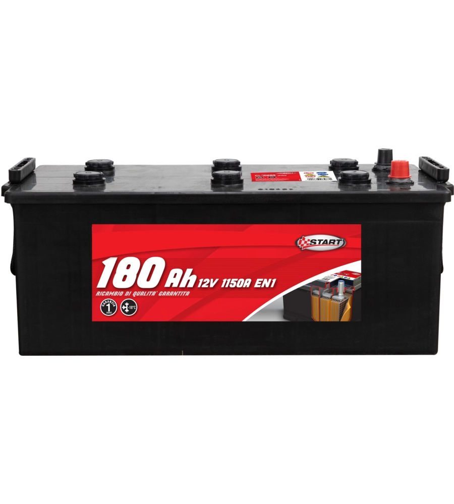 Batteria per autocarro e trattori 180ah 12v 1000a polo positivo sinistro